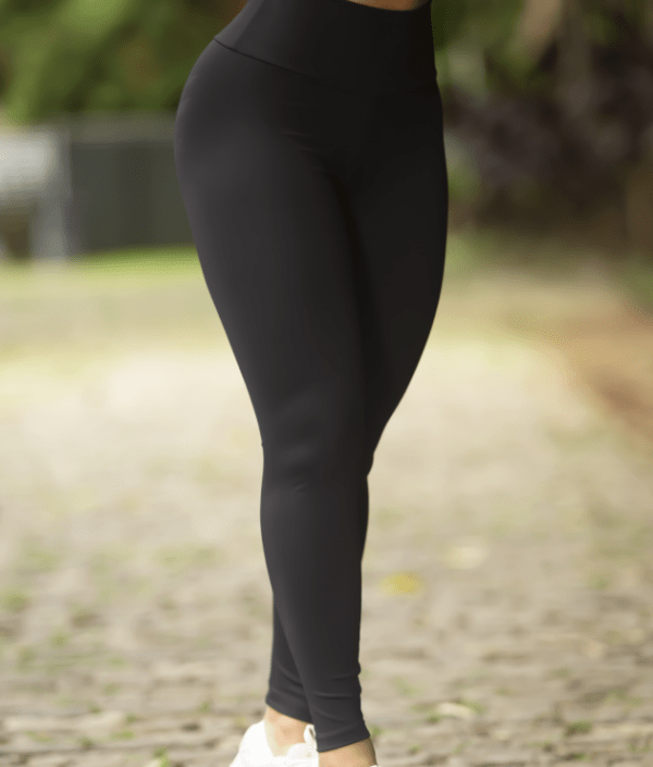 Calça Fitness de Cós Alto em Suplex Duo – Preto - Image 2