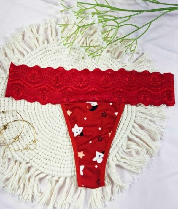 Tanga em Suede Estampado com Renda – Nicole - Image 5