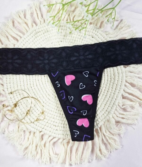 Tanga em Suede Estampado com Renda – Nicole - Image 3