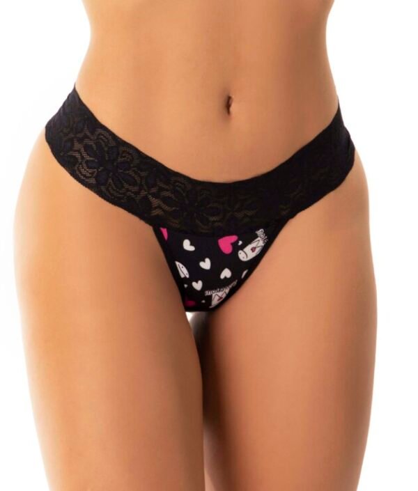 Tanga em Suede Estampado com Renda – Nicole